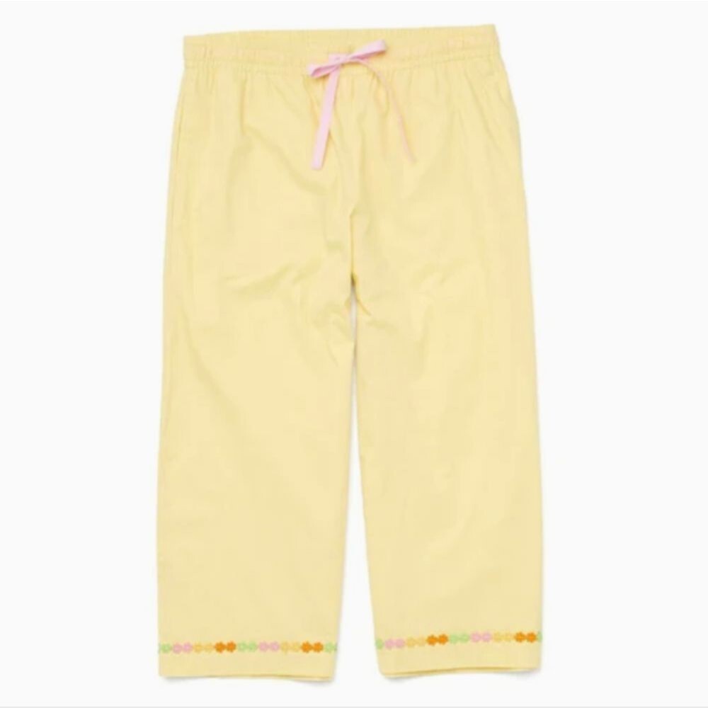 ban.do Cropped Leisure Pants Daisy Chain Yellow PJ Bottoms (SIZE S) NWT